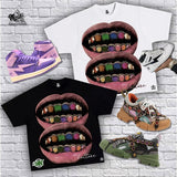 Multi-Opal Grill Lip Graphic Tee